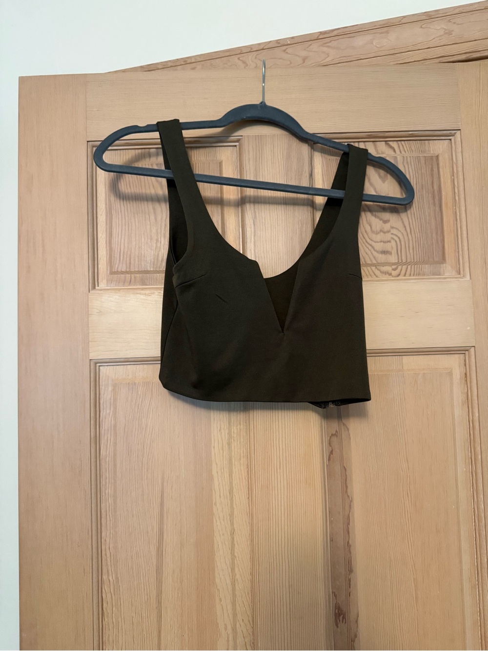 Sleek Black V-Notch Crop Top